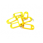 Пластиковая бирка для ключей с кольцом (желтая)